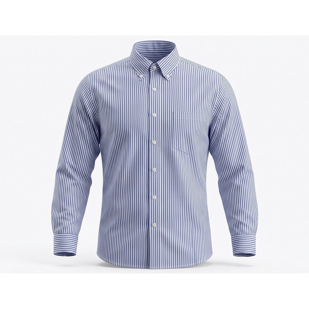 Bullock & Jones Vintage Striped OCBD Shirt USA Made 17 34 Blue White Oxford